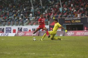 नेपाल–भारत मैत्रीपूर्ण फुटबल बराबरीमा टुङ्गियो